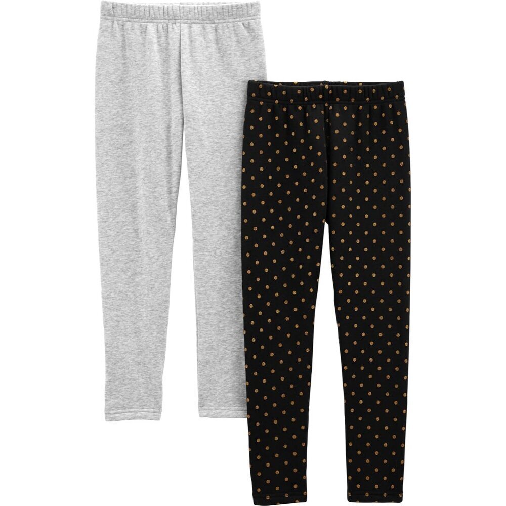 Girls 2-Pack Lightweight Fleece-Lined Leggings